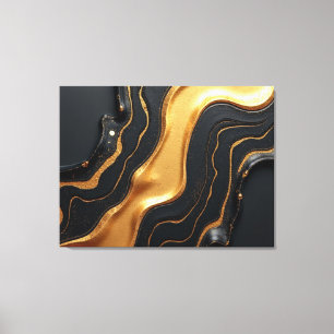Molten Gold Drift – Luxe 40x32 Fluid Abstract Canvas Print