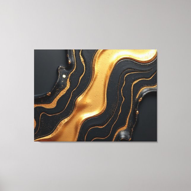 Molten Gold Drift – Luxe 40x32 Fluid Abstract Canvas Print (Front)