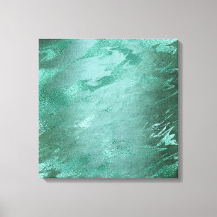Molten Jade   Emerald Green Luxury Marble Canvas Print