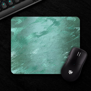 Molten Jade   Emerald Green Luxury Marble Mouse Pad