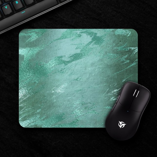 Molten Jade | Emerald Green Luxury Marble Mouse Pad (Creator Uploaded)