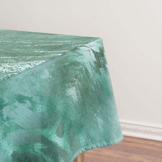 Molten Jade | Emerald Green Luxury Marble Tablecloth (In Situ)