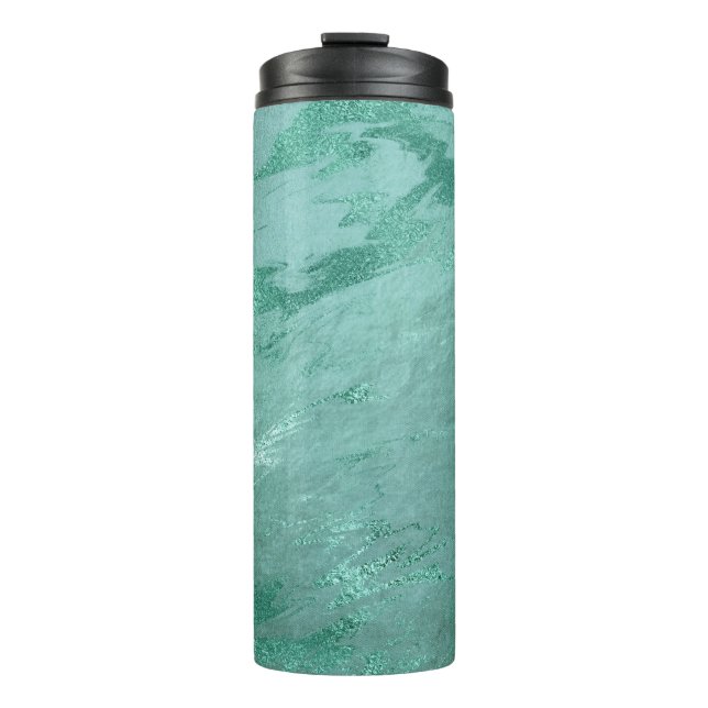 Molten Jade | Emerald Green Luxury Marble Thermal Tumbler (Front)
