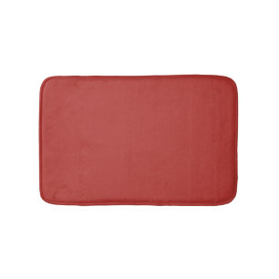 Molten Lava Dark Red Solid Colour Print Bath Mat