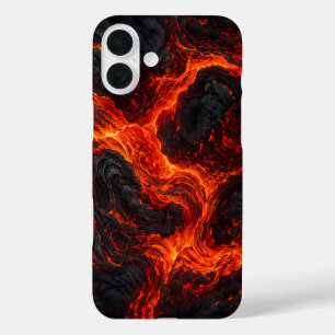 Molten Lava Flow Abstract Pattern iPhone 16 Plus Case