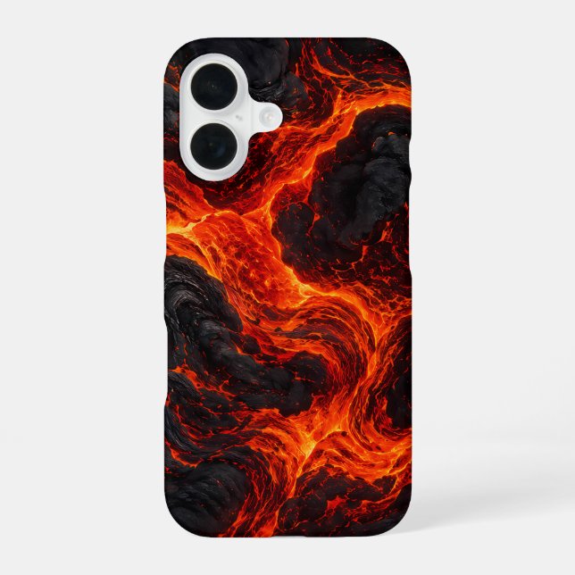 Molten Lava Flow Abstract Pattern iPhone 16 Case (Back)