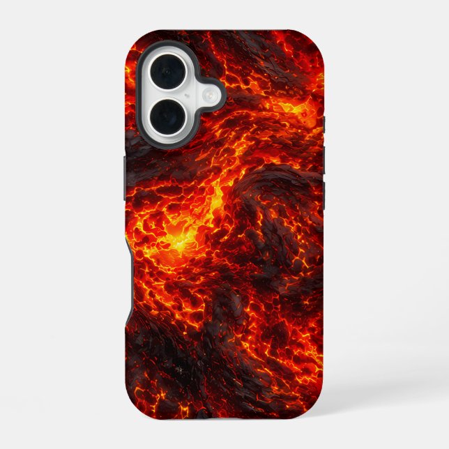 Molten Lava Flow Volcanic Abstract iPhone 16 Case (Back)