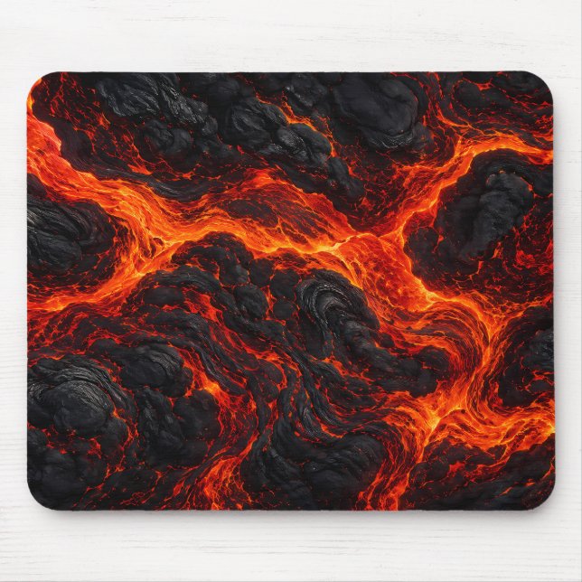 Molten Lava Flow | Volcanic Fire Texture Mouse Pad (Front)