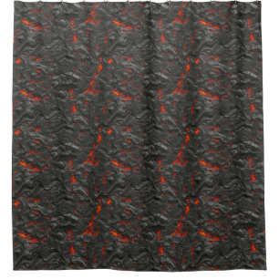 Molten lava volcano black and red