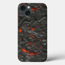Molten lava volcano black and red