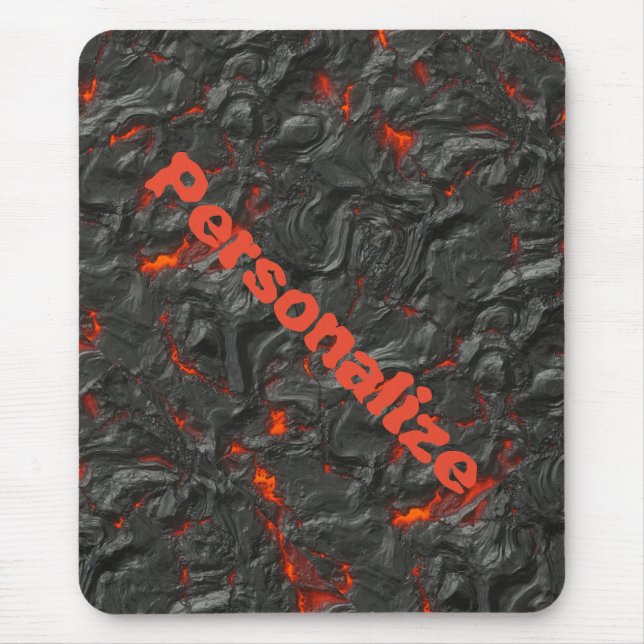 Molten lava volcano black and red mouse pad (Front)