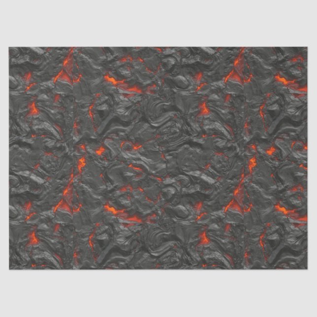 Molten lava volcano black and red tissue paper (Front)