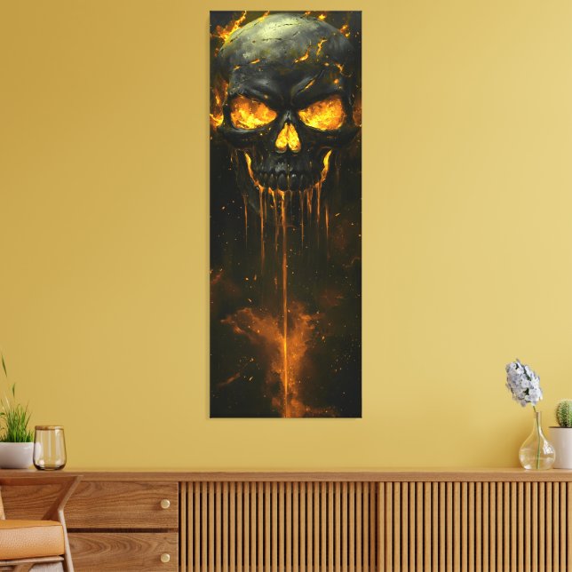 molten skull canvas print (Insitu(LivingRoom))