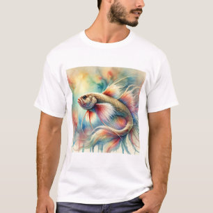 Molva Ling Fish 041124AREF148 - Watercolor T-Shirt
