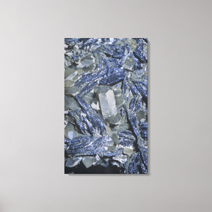 Molybdenite crystals with Quartz Canvas Print