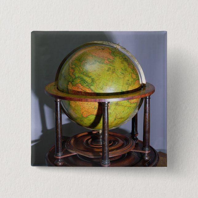 Molyneux Globe 2 Inch Square Button (Front)