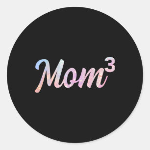 Mom3 Mom Of 3 Mother Of Three Kids Mama Mothers Da Classic Round Sticker