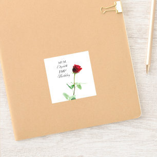 Mom 100th Birthday Red Rose Flower Personalized