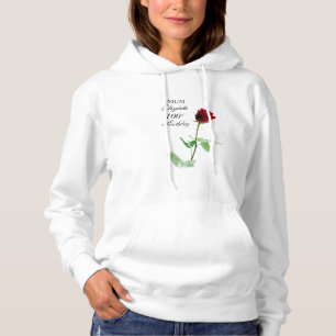 Mom 100th Birthday Red Rose Flower Personalized Hoodie