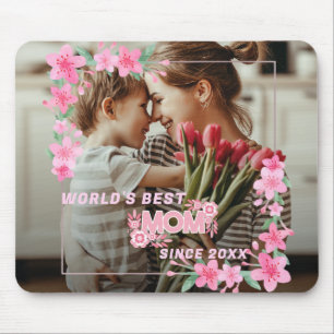 Mom 1 photo modern elegant pink girly mothers day  mouse pad