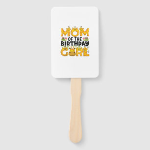 Mom 1st Birthday Girl Giraffe Theme Party Zoo Safa Hand Fan