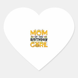 Mom 1st Birthday Girl Giraffe Theme Party Zoo Safa Heart Sticker