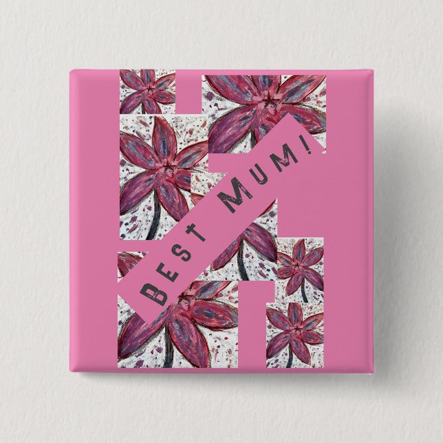 Mom! 2 Inch Square Button (Front)