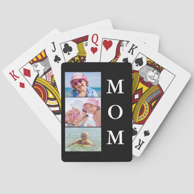 Mom 3 Photo Collage  Playing Cards (Back)