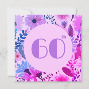 Mom 60th Birthday Floral Pink And Lilac Invitation