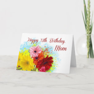 Mom, 73rd Birthday, Gerbera Daises Flowers Card