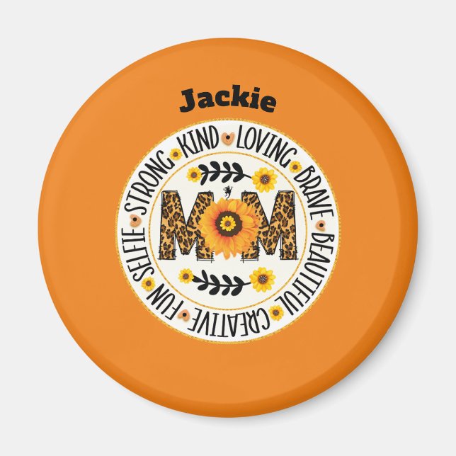 Mom: A Garden of Strength and Love Design Magnet (Front)