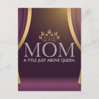 Mom Above Queen Crown Mother's Day Purple Gold