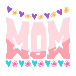 Mom Aesthetic Design Hearts And Flowers T-Shirt