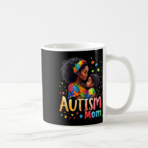 Mom Afro Autism Awareness Mama Black Autism Coffee Mug