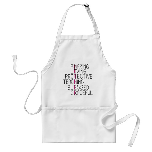 Mom Anagram Amazing Loving Protective Mother Standard Apron (Front)