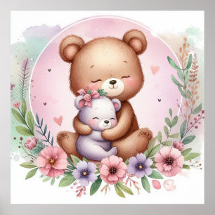 Mom and Baby Bear Poster