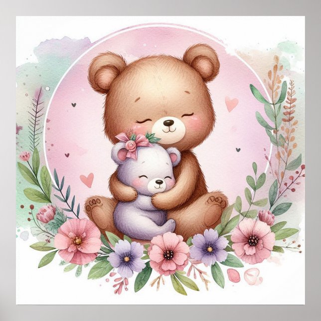 Mom and Baby Bear Poster (Front)