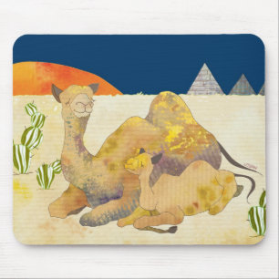Mom and Baby Camel in Egypt Mouse Pad