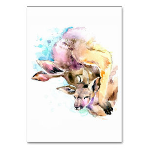 Mom and Baby Deer, Deer Family Gift,Funny Dauhgter Table Number