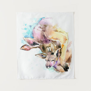 Mom and Baby Deer, Deer Family Gift,Funny Dauhgter Tapestry