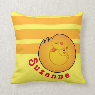 Mom And Baby Ducks Throw Pillow