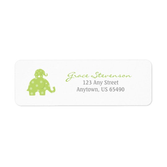Mom and Baby Elephant Baby Labels