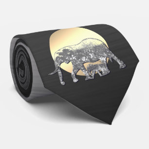 Mom and baby elephant in the setting sun tie