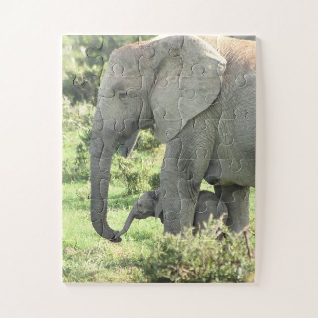 Mom and Baby Elephant Puzzle (Vertical)