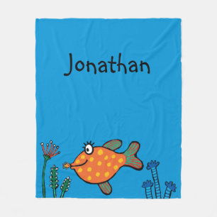 Mom and Baby Fish Kisses Fleece Blanket