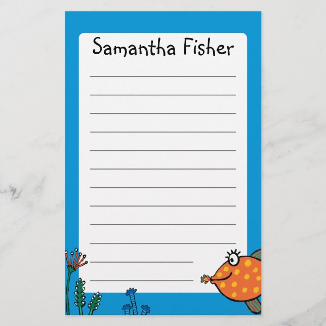 Mom and Baby Fish Kisses Stationery (Front)