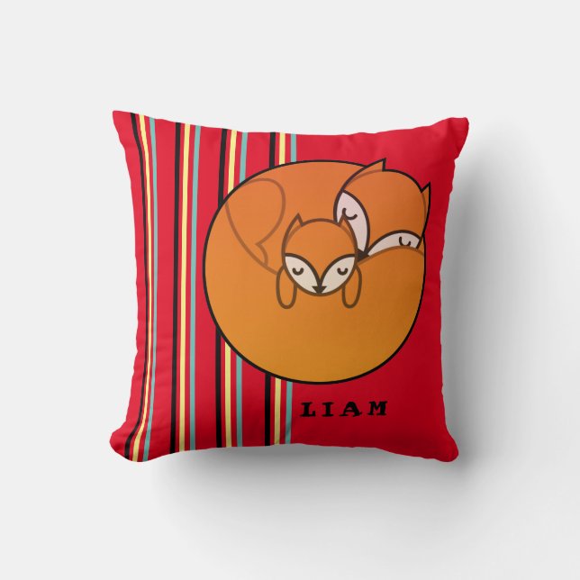Mom And Baby Fox Throw Pillow (Front)