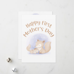 Mom and baby foxes – happy first mother’s day card