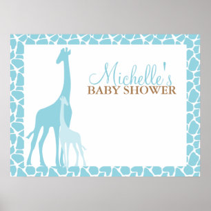 Mom and Baby Giraffe Baby Shower Welcome Sign