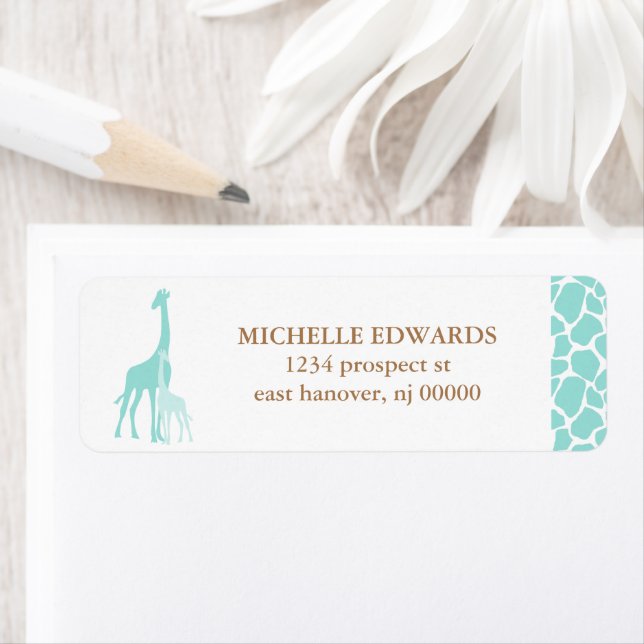 Mom and Baby Giraffe Return Address (Insitu)